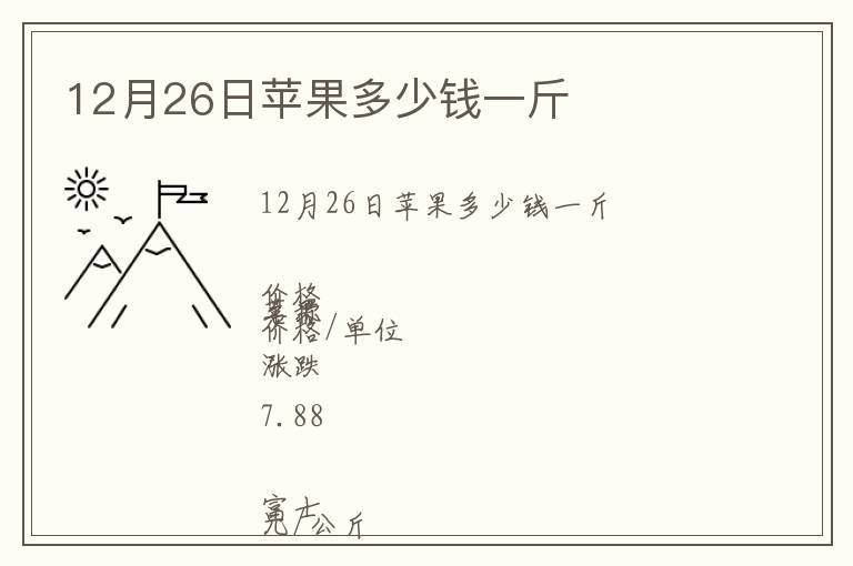 12月26日蘋果多少錢一斤