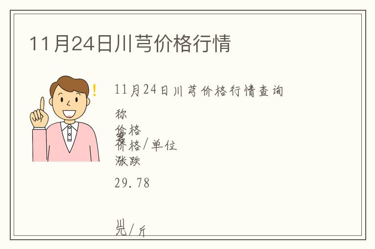 11月24日川芎價格行情