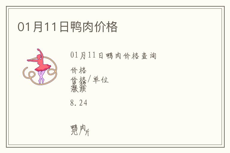 01月11日鴨肉價格