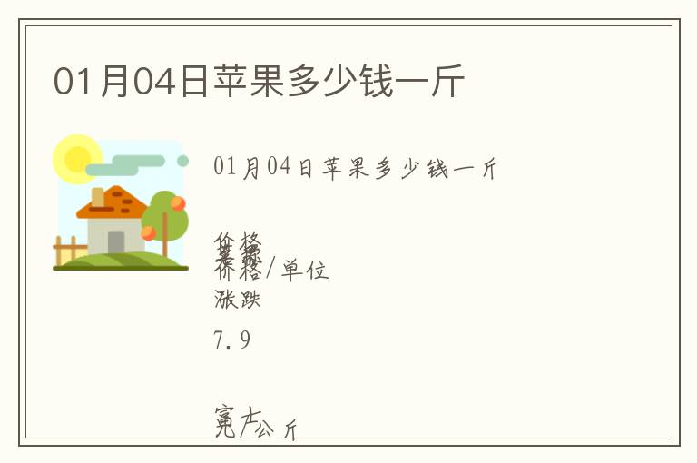 01月04日蘋果多少錢一斤