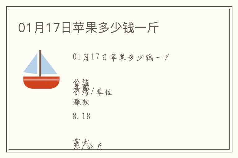 01月17日蘋果多少錢一斤