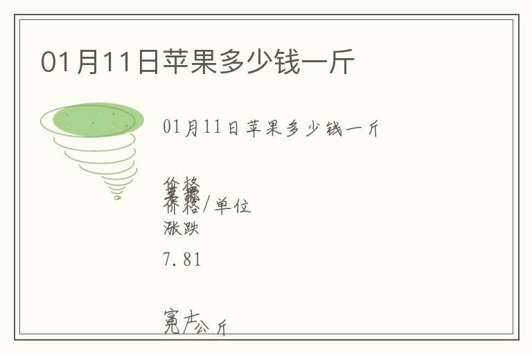 01月11日蘋果多少錢一斤