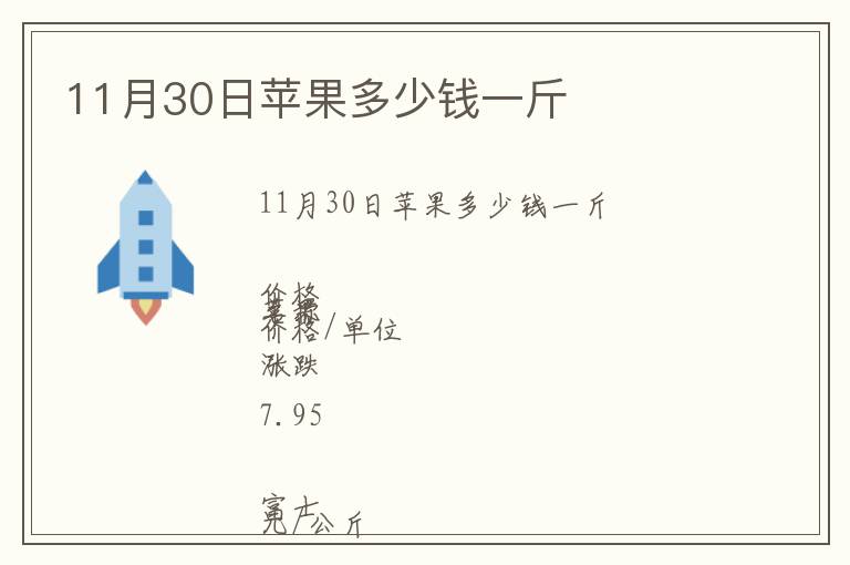 11月30日蘋果多少錢一斤