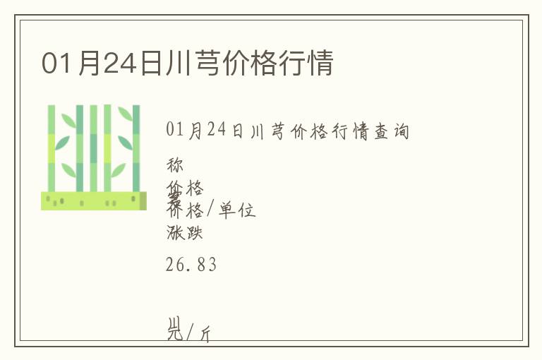 01月24日川芎價(jià)格行情