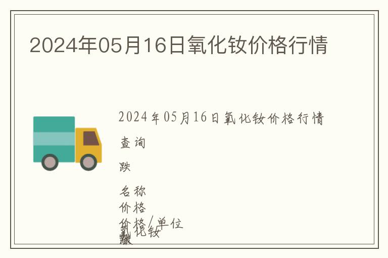 2024年05月16日氧化釹價(jià)格行情